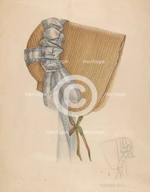 Bonnet, c. 1937. Creator: Florence Earl.
