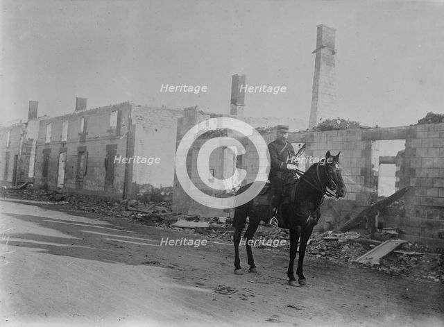 Bonnefond (Dramatist) at Ruins of Epine, 1914. Creator: Bain News Service.
