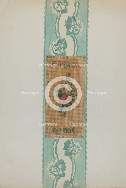 Bookmark, c. 1936. Creator: Ellen Duncan.