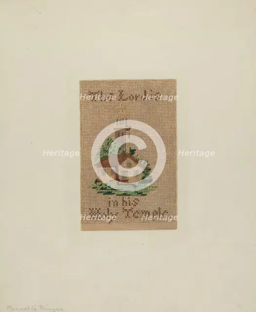 Bookmark, c. 1939. Creator: Manuel G. Runyan.