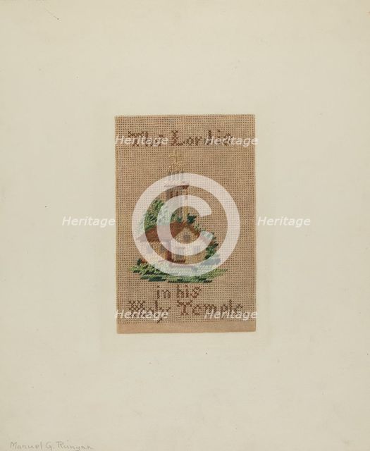 Bookmark, c. 1939. Creator: Manuel G. Runyan.