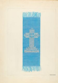 Bookmark with Design of Cardboard, c. 1937. Creator: Ellen Duncan