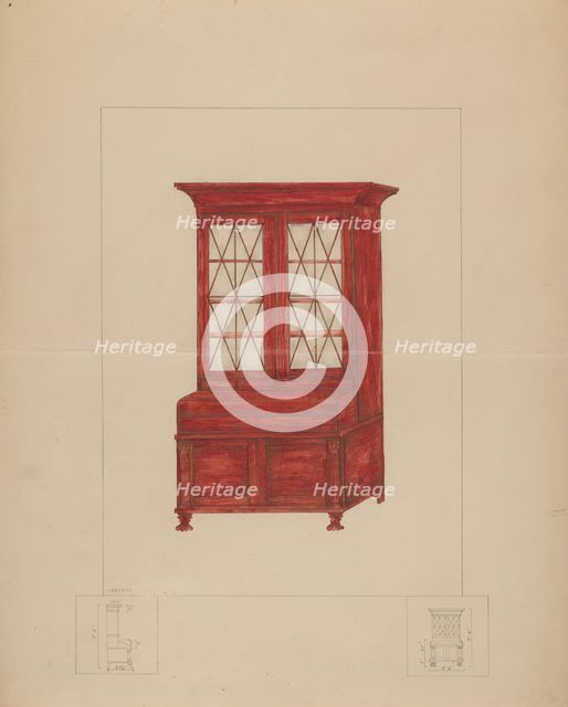 Bookcase, 1935/1942. Creator: Henry Meyers.