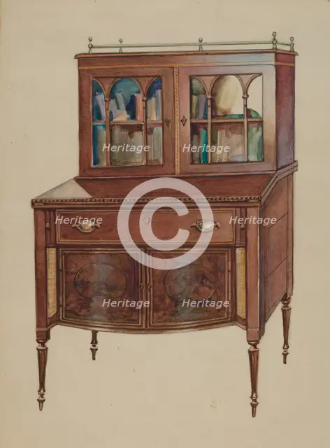 Bookcase, 1935/1942. Creator: Unknown.