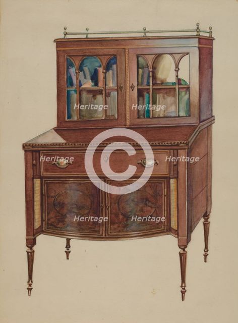 Bookcase, 1935/1942. Creator: Unknown.