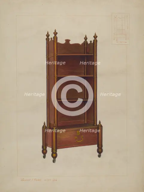 Bookcase, c. 1938. Creator: Vincent P. Rosel.