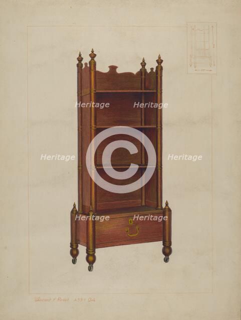 Bookcase, c. 1938. Creator: Vincent P. Rosel.