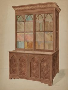 Bookcase - Gothic Type, c. 1937. Creator: Eileen Knox