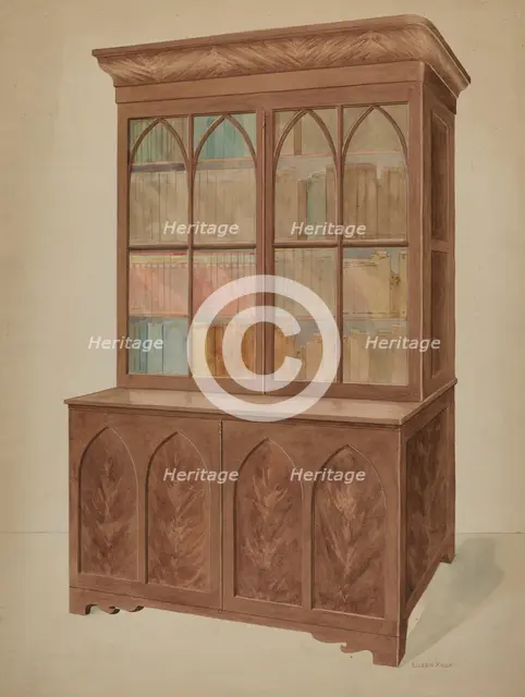 Bookcase - Gothic Type, c. 1937. Creator: Eileen Knox.