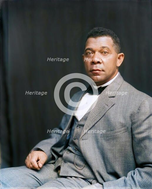 Booker T. Washington, half-length portrait, seated, c1895. Creator: Frances Benjamin Johnston.