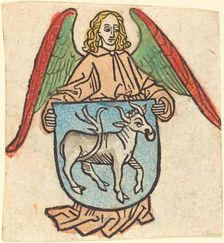 Bookplate of Hilprand Brandenburg of Bibrach, c. 1475. Creator: Unknown