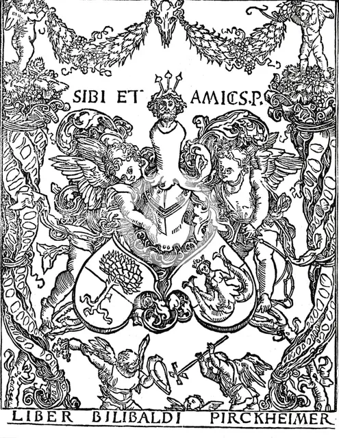 'Bookplate of Willibald Pirkheimer', c1502-1503, (1906). Creator: Albrecht Durer.