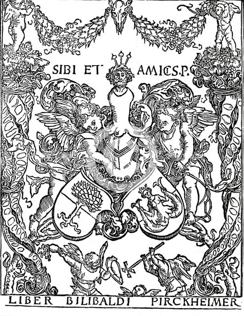 'Bookplate of Willibald Pirkheimer', c1502-1503, (1906). Creator: Albrecht Durer.