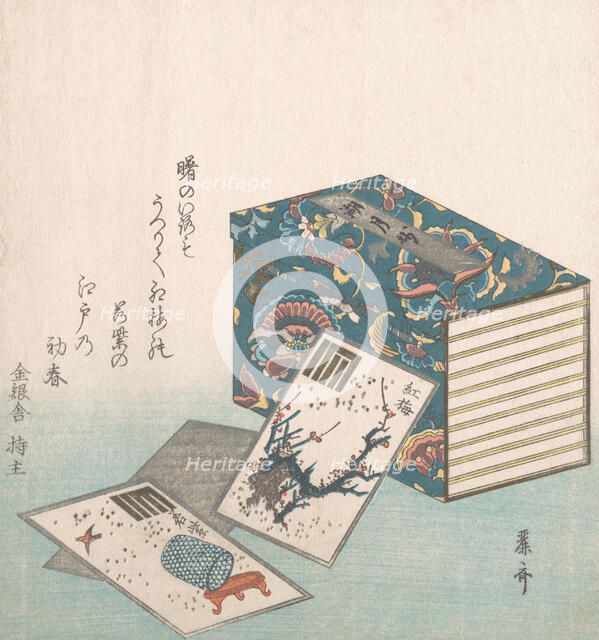Books and Cards, 18th-19th century., 18th-19th century. Creator: Reisai.