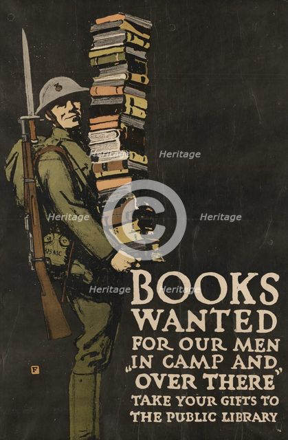 Books Wanted for Our Men in Camp and Over There..., [Recto], 1918. Creator: Charles Buckles Falls.
