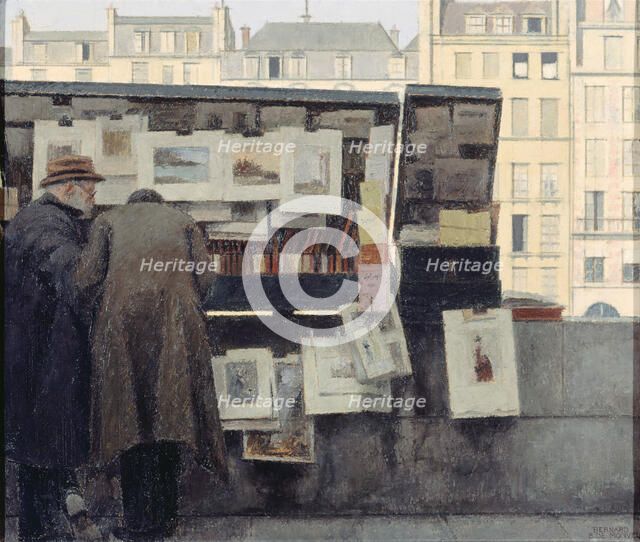 Bookseller on the Quai des Grands-Augustins, c1949. Creator: Bernard Boutet de Monvel.