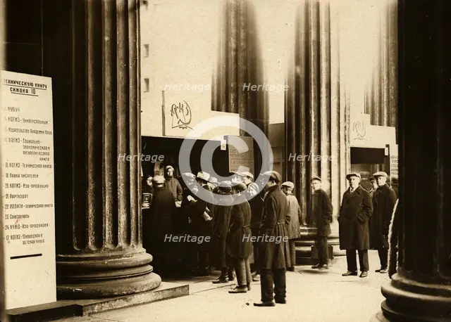 Book trade in Leningrad near the Kazan Cathedral, 1920-1929. Creator: Unknown.