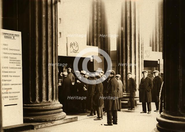 Book trade in Leningrad near the Kazan Cathedral, 1920-1929. Creator: Unknown.