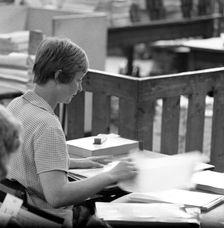 Book binding department of the White Rose Press, Mexborough, South Yorkshire, 1968. Creator: Michael Walters