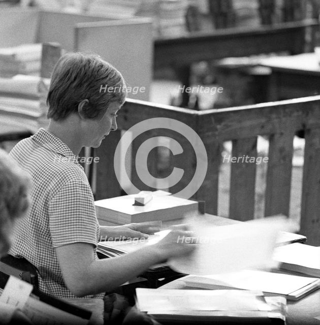 Book binding department of the White Rose Press, Mexborough, South Yorkshire, 1968. Creator: Michael Walters.