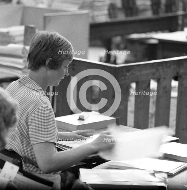 Book binding department of the White Rose Press, Mexborough, South Yorkshire, 1968. Artist: Michael Walters