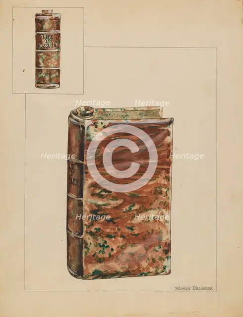 Book Bottle, c. 1937. Creator: Yolande Delasser.