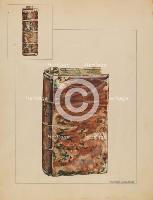Book Bottle, c. 1937. Creator: Yolande Delasser.