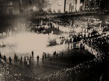 Book burning on the Opernplatz in Berlin on May 10, 1933, 1933. Creator: Anonymous