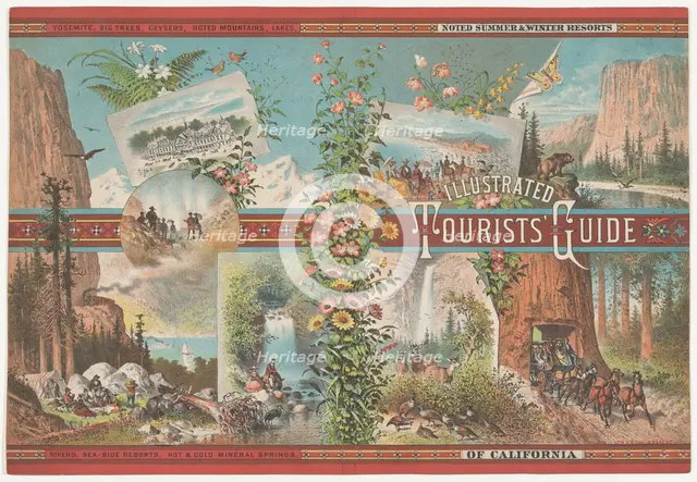 Book cover to an Illustrated Tourist Guide of Noted Summer & Winter Resorts of Cali..., ca. 1870-80. Creator: Emmanuel Wyttenbach.