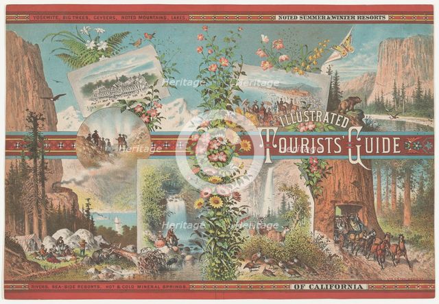 Book cover to an Illustrated Tourist Guide of Noted Summer & Winter Resorts of Cali..., ca. 1870-80. Creator: Emmanuel Wyttenbach.