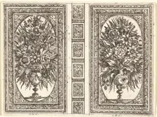 Book Cover (Two Flower Vases), 1656. Creator: Sébastien Le Clerc the Younger