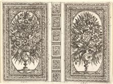 Book Cover (Two Flower Vases), 1656. Creator: Sébastien Le Clerc the Younger