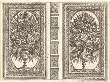Book Cover (Two Flower Vases), 1656. Creator: Sébastien Le Clerc the Younger