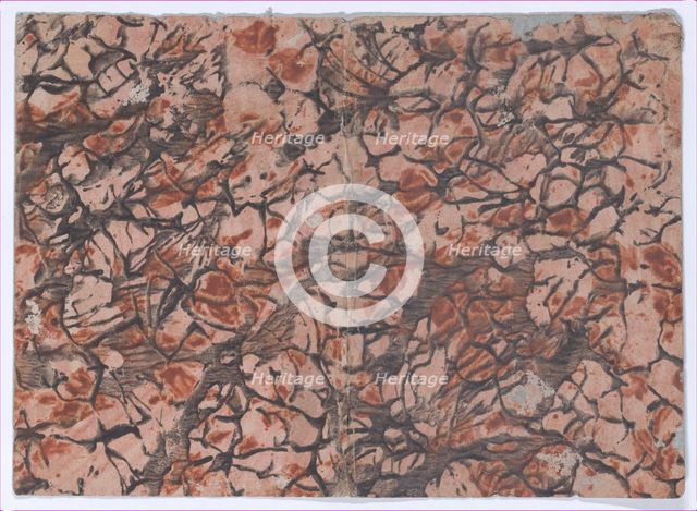 Book cover with marbled pattern, 19th century. Creator: Anon.