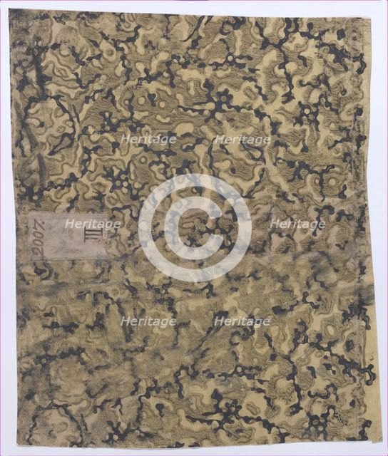 Book cover with marbled pattern, 19th century. Creator: Anon.