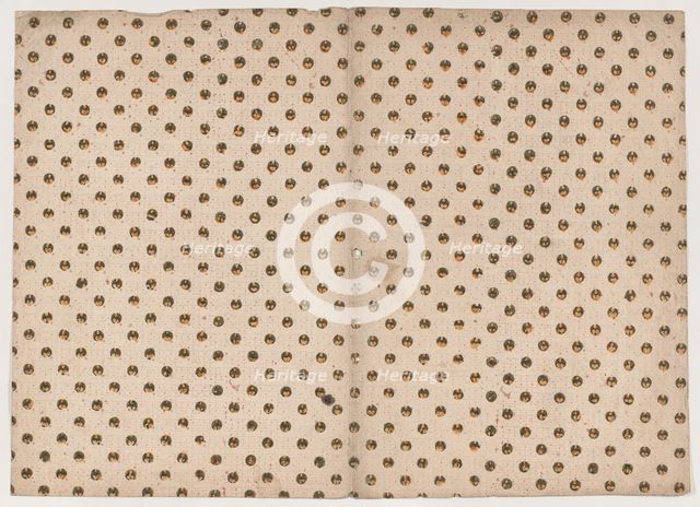 Book cover with overal circle and dot pattern, 19th century. Creator: Anon.