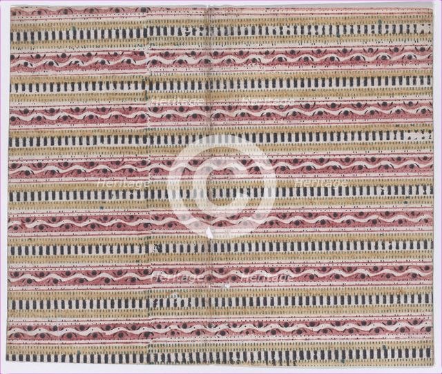 Book cover with overall geometric and stripe pattern, 19th century. Creator: Anon.