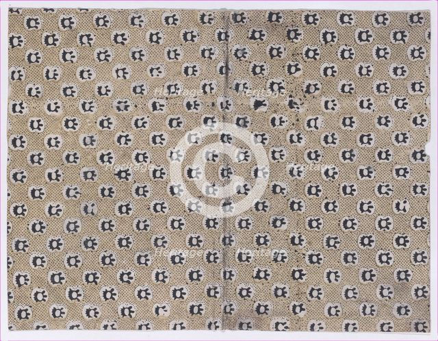 Book cover with overall dot and abstract pattern, 19th century. Creator: Anon.
