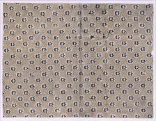 Book cover with overall dot and abstract pattern, 19th century. Creator: Anon