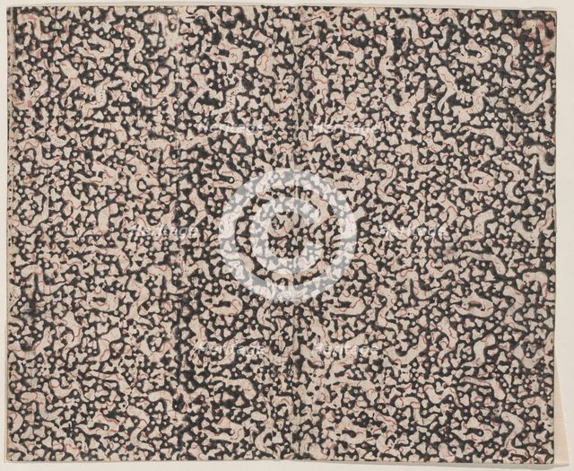 Book cover with overall floral and dot pattern, 19th century. Creator: Anon.