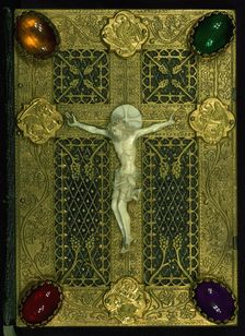 Book cover with crucifixion, 19th century. Creator: Circle of Willem Vrelant