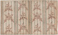 Book cover with two borders with floral patterns, 19th century. Creator: Anon
