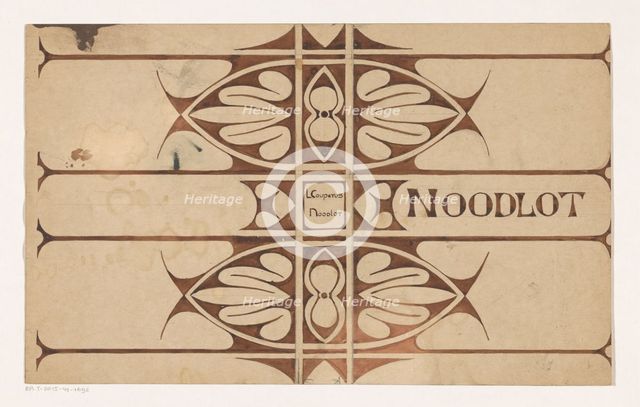 Book cover design for "Noodlot" (Footsteps of Fate), by Louis Couperus, 1898, (1898 or earlier).  Creator: Reinier Willem Petrus de Vries.