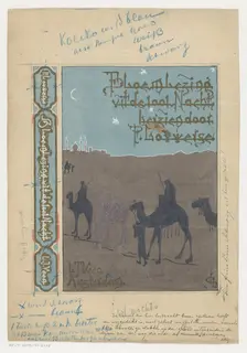 Book cover design for Anthology of One Thousand and One Nights by Pieter Louwerse, 1910 or earlier. Creator: Louwerse, H.C.