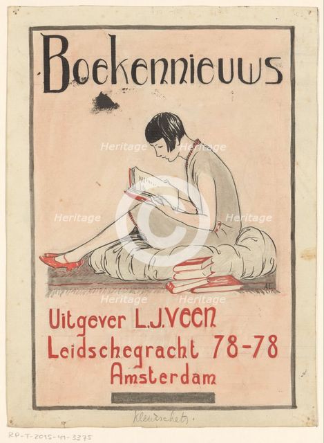 Book cover design for: Book news: Publisher L.J. Veen, c. 1930, c.1930. Creator: Unknown.