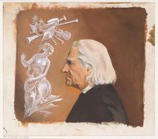 Book cover design for "Frans Liszt. The life of a great composer" by Jean Rousselot, c. 1961. Creator: Anon