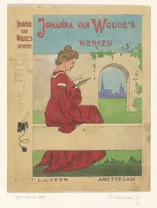 Book cover design for the series: Johanna van Woude's Werken...1905 or earlier. Creator: Johan Coenraad Braakensiek