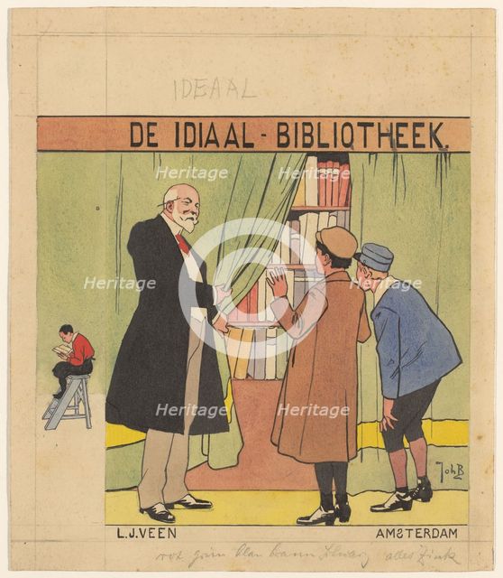 Book cover design for the series: "The Ideal Library" of publishing company..., 1914 or earlier.. Creator: Johan Coenraad Braakensiek.