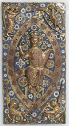 Book Cover Plaque with Christ in Majesty, French, ca. 1185-1210. Creator: Unknown
