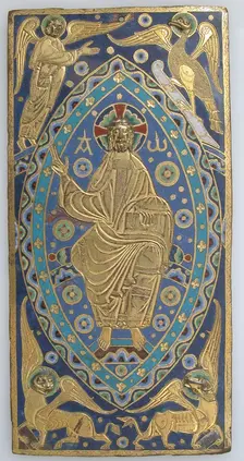 Book-Cover Plaque with Christ in Majesty, French, ca. 1200. Creator: Unknown